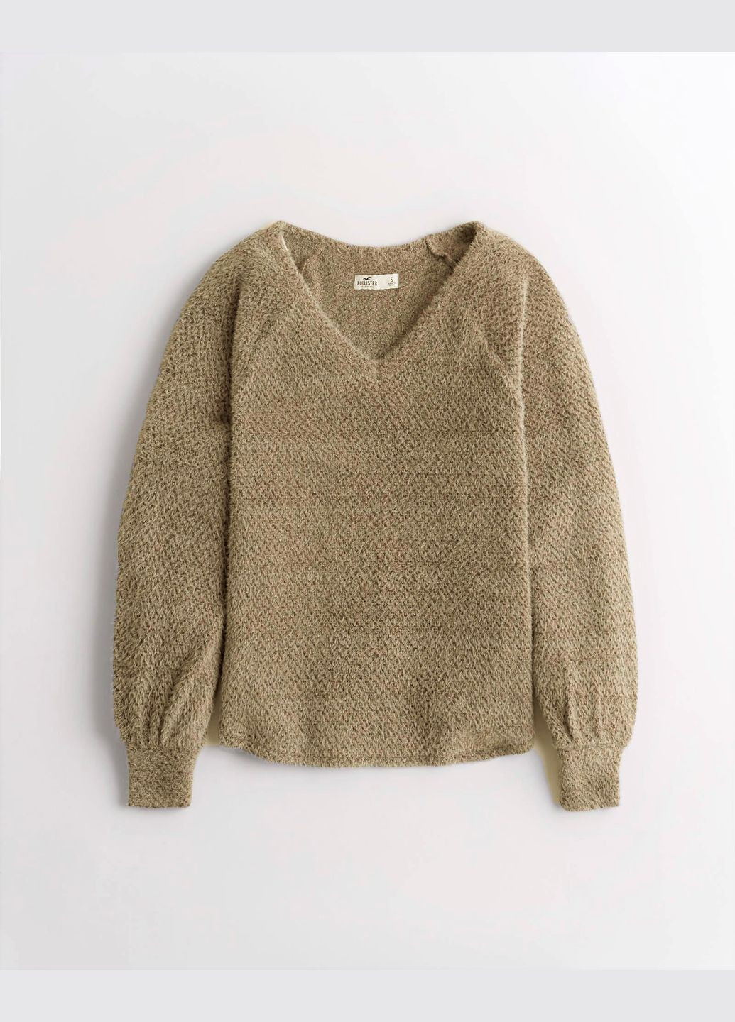 Коричневый демисезонный свитер женский - свитер hc8197w Hollister