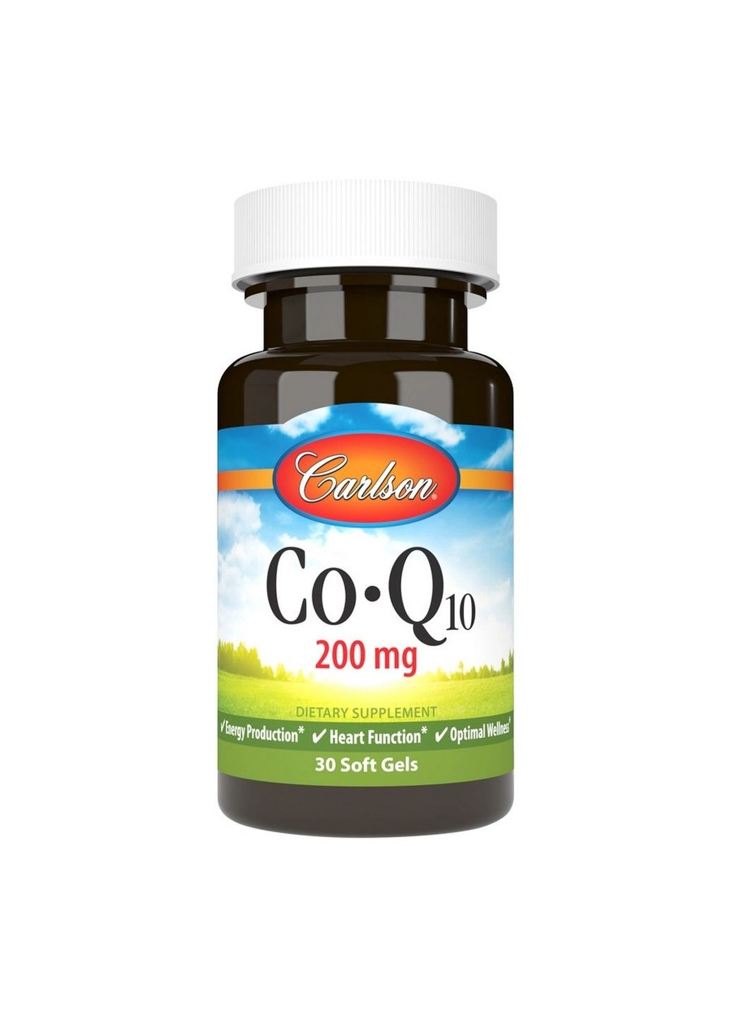 Натуральна добавка CoQ10 200 mg, 30 капсул Carlson Labs (293481241)