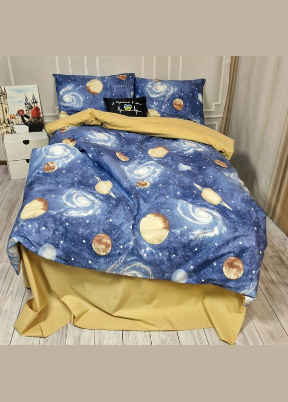 Постільна білизна Галактика Ранфорс Полуторна на резинці MERISET (306739797)