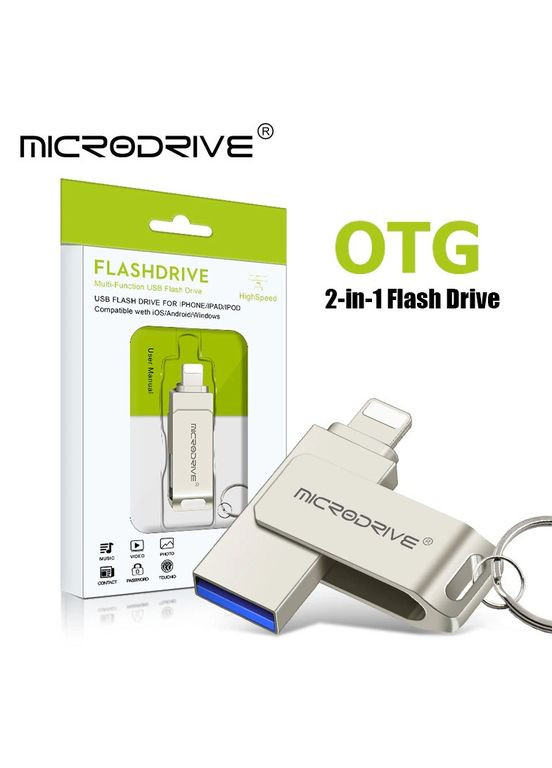 Флешка для айфона та комп'ютера на 128 GB USB-накопичувач USB 3.0 для Iphone флешка для Ipad Microdrive (297869230)