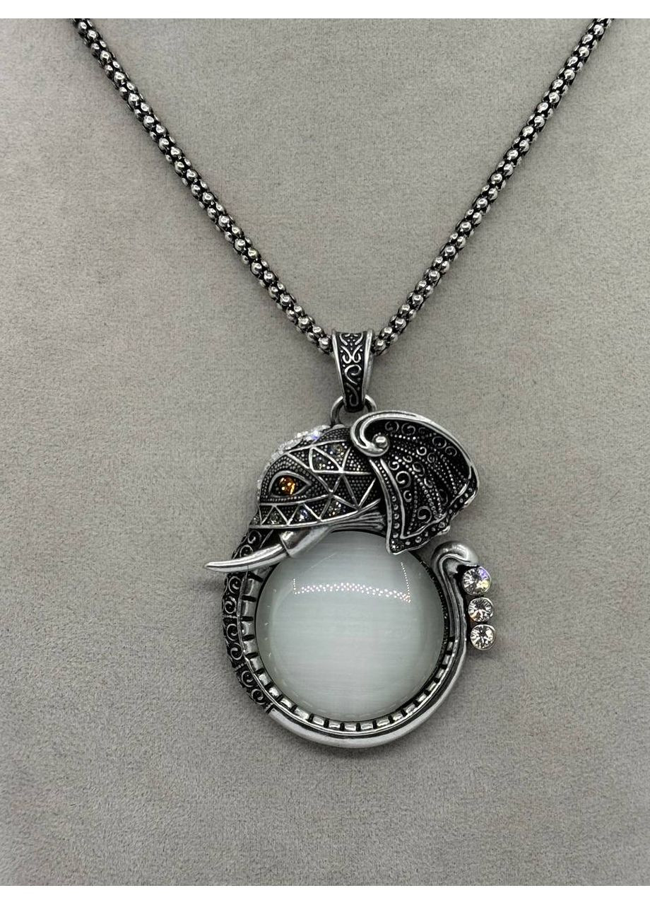 Кулон бижутерный Слон 50*40 мм 74 см Серый No Brand (350633849)