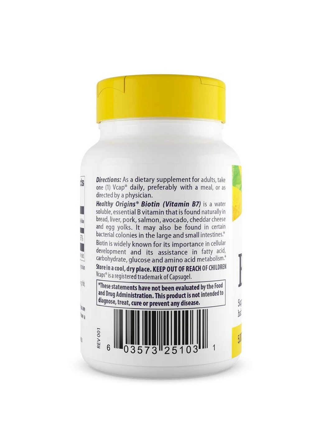 Витамины и минералы Biotin High Potency 5000 mcg, 60 вегакапсул Healthy Origins (293415715)