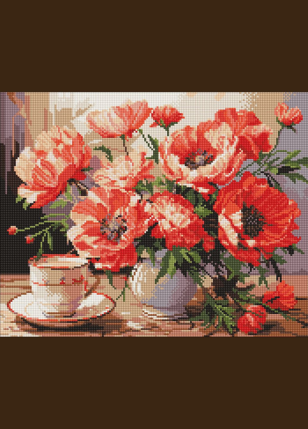 Алмазна мозаїка "Букет із маками" ©art_selena_ua, 40х50 см, AMO7988 IDEYKA (328065311)