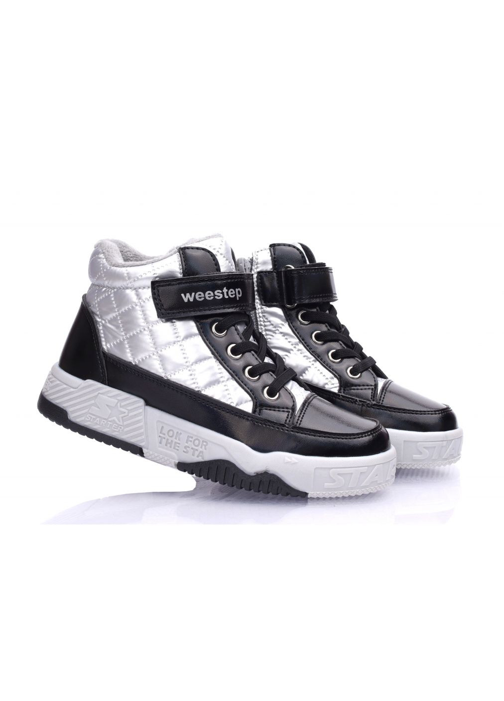 Черевики осінні 5631 для дівчаток чорно-сріблясті. Розмір Weestep (366875347)