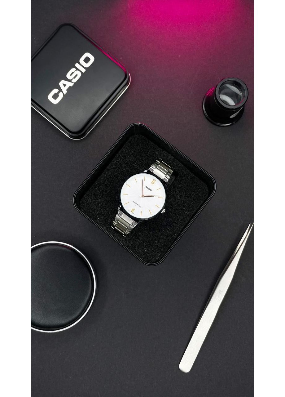 Женские кварцевые наручные часы (Касио) LTP-VT01D-7B, минеральное стекло, подсветка, влагостойкие Casio (364221155)