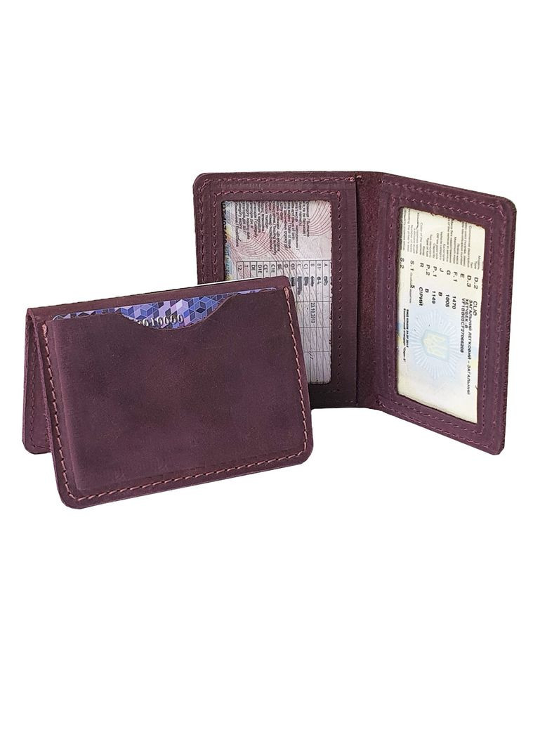 Шкіряна обкладинка для id паспорта, автодокументів бордова GS (322456277)