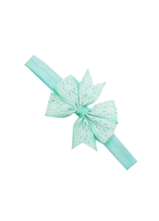 Дитяча пов'язка з мереживним принтом one size м`ятно-білий Jannet Повязка (330245747)