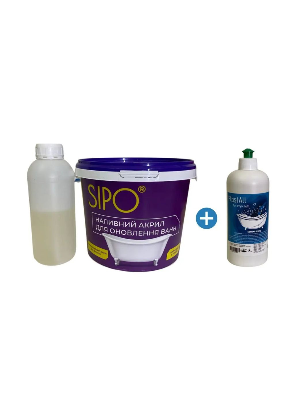 Рідкий акрил для ванн Sipo® 1,2 м з миючим засобом Plastall SipoFlex (363131662)