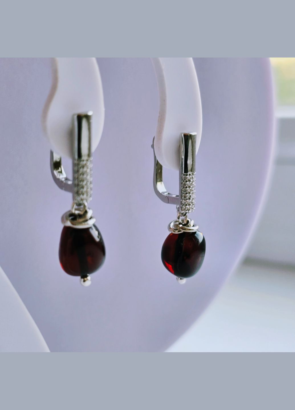 Серьги 3309 из натурального янтаря MINOV (336184021)