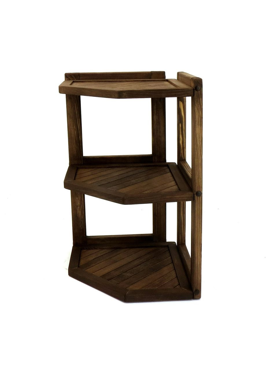 Угловая настенная полка из дерева Магуана капучино (УНП-001609) No Brand (328081017)