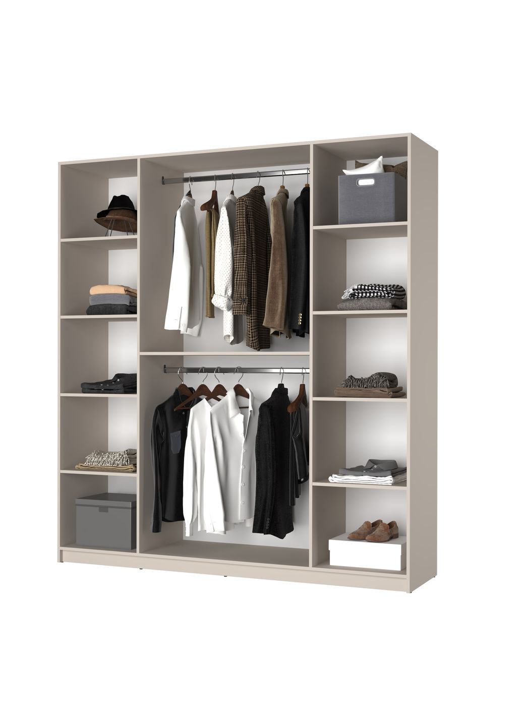 Шкаф 4-дверный Оскар ДСП BG, дополнительная штанга 200x52x220 см (MBS-4720) MebelStar (366427319)