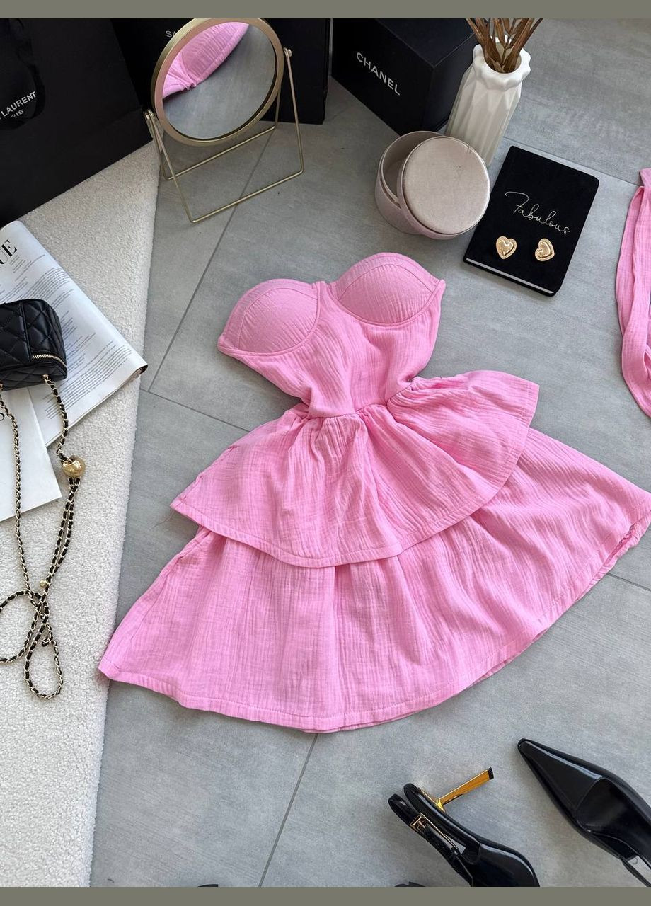 Рожева святковий, коктейльна, повсякденний, відвертий, вечірня сукня з чашечками Україна