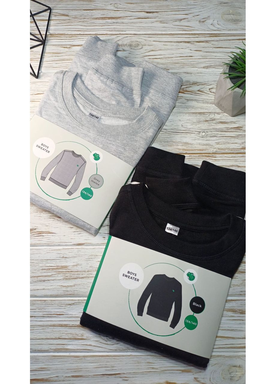 134/140 см Чорна Тепла кофта кофточка світшот двунить з начосом німеччина школьна No Brand (366391960)