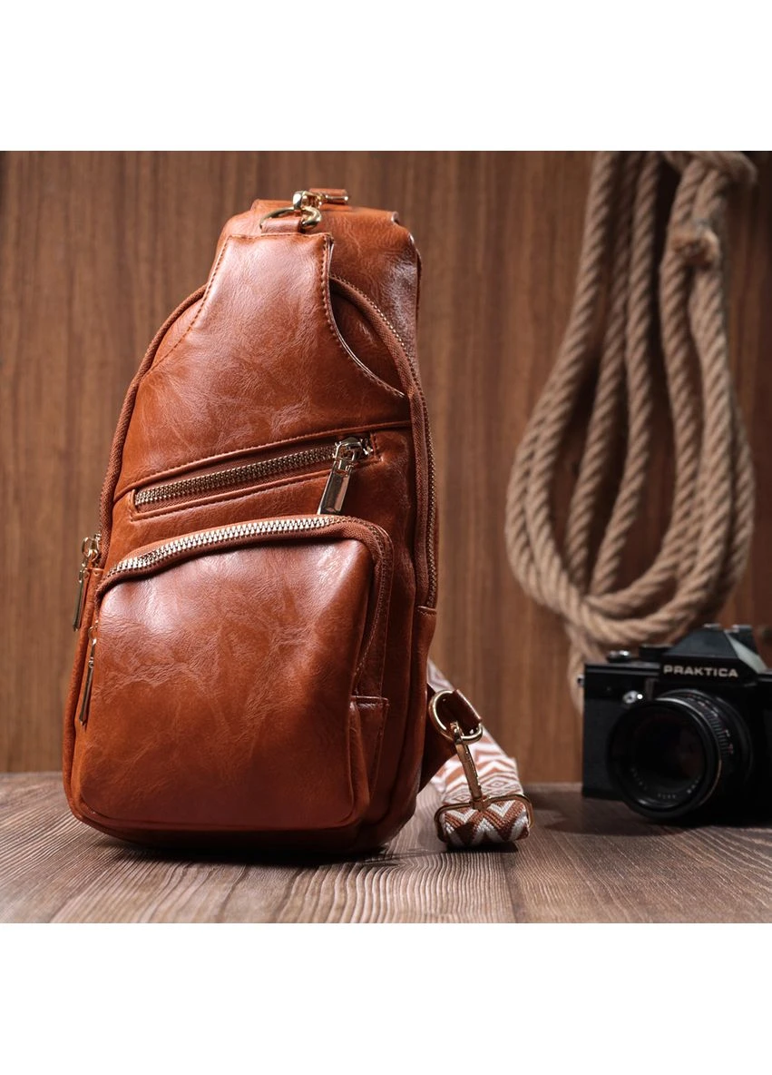 Стильна Жіноча Слінг Сумка Через Плече З Екошкіри Руда Seli Vintage (394027496)
