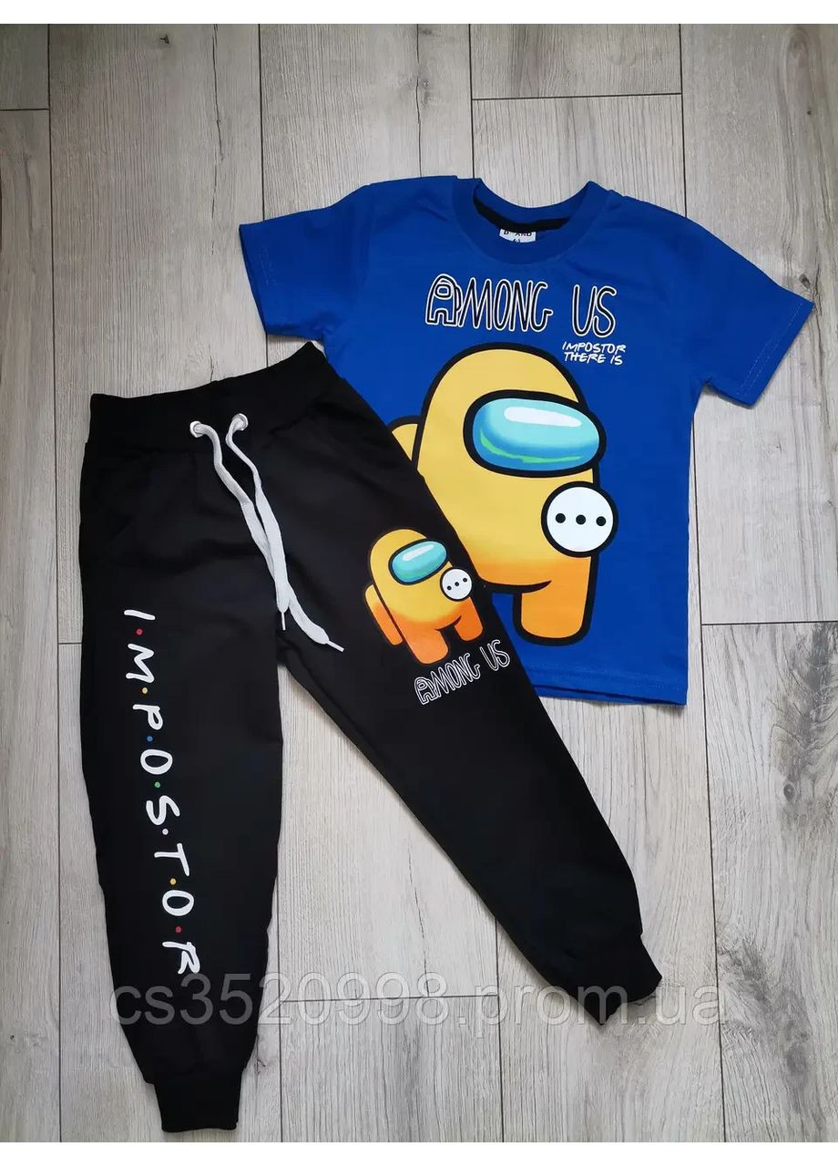 Синій дитячий костюм "among us" на хлопчика зеленого кольору, на 4,9 років(24088) Kids