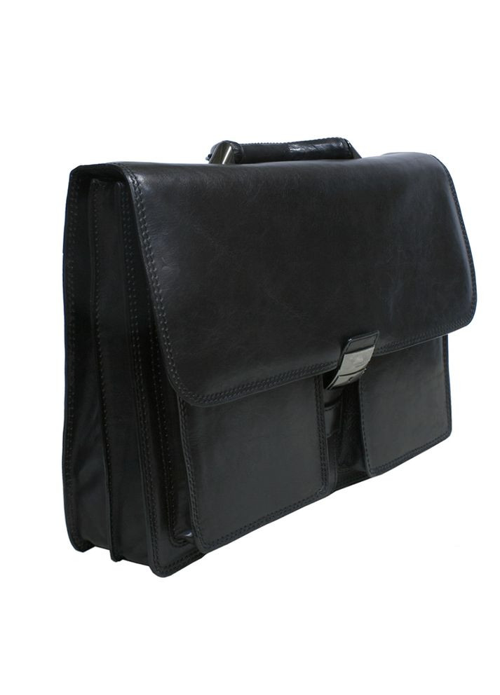 Чоловічий портфель шкіряний чорного кольору Italico 8013 nero Tony Perotti (303829801)