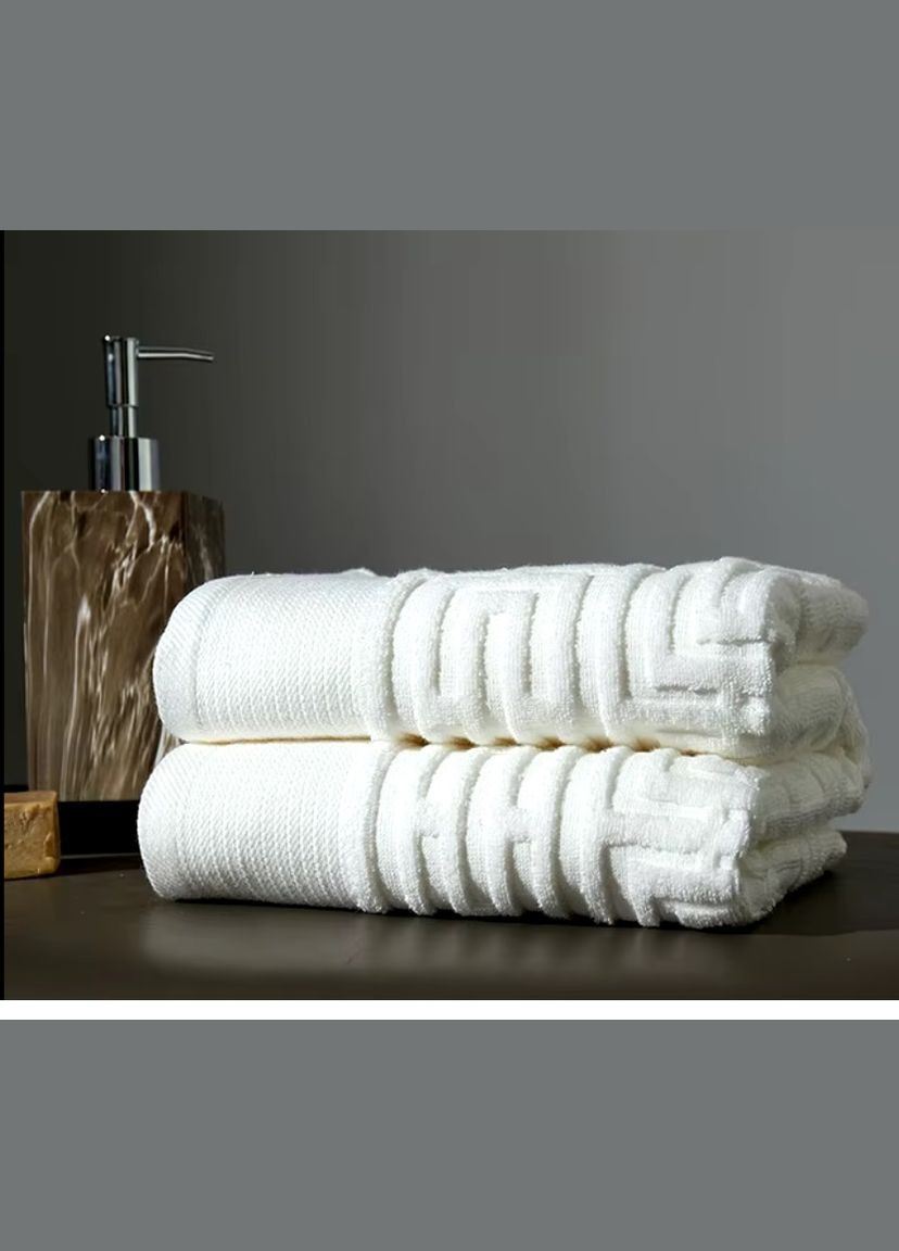 Набiр 2в1 банних рушників 140х70 No Brand білий