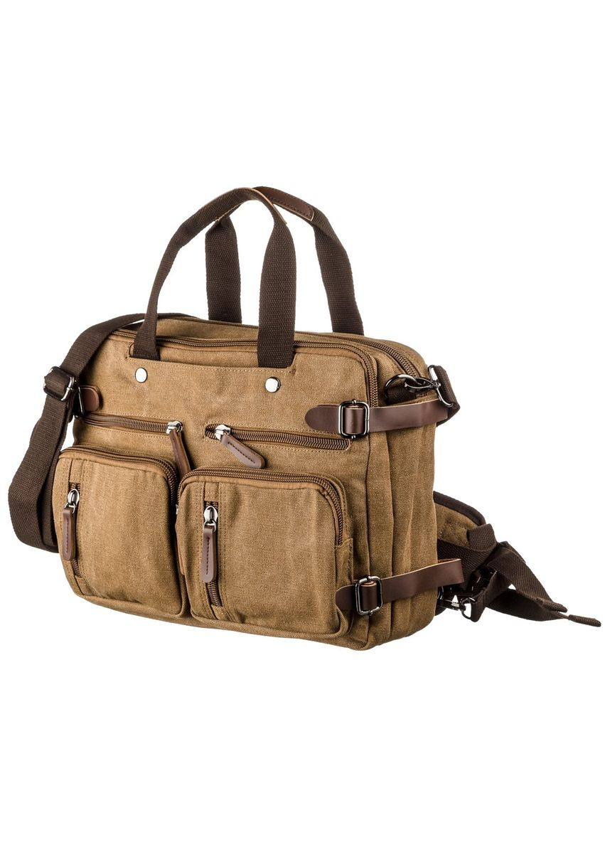 Рюкзак чоловічий трансформер текстильний великий 20152 Пісочний Vintage (301871700)