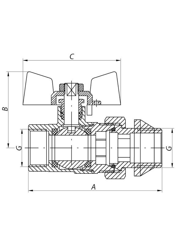 Кран с американкой 3/4" "антипротечка"( KR.227.WGi) белый (KR0192) KOER (315443031)