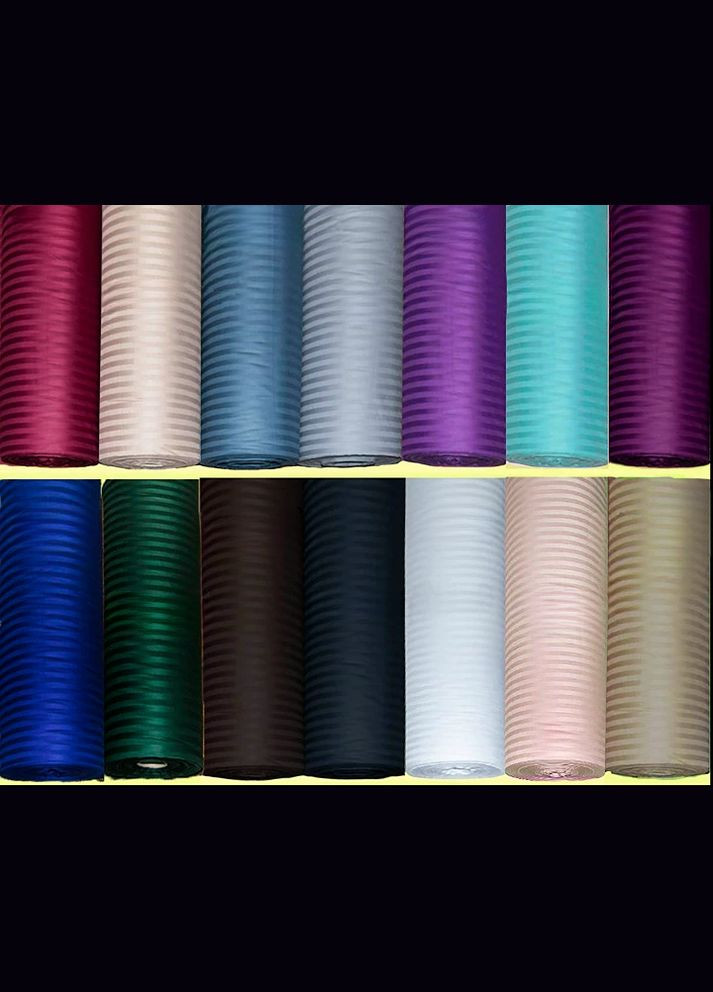 Комплекты постельного белья евро 200x220 см хлопковая сатин страйп в полоску однотонная Бежевый No Brand (327890395)