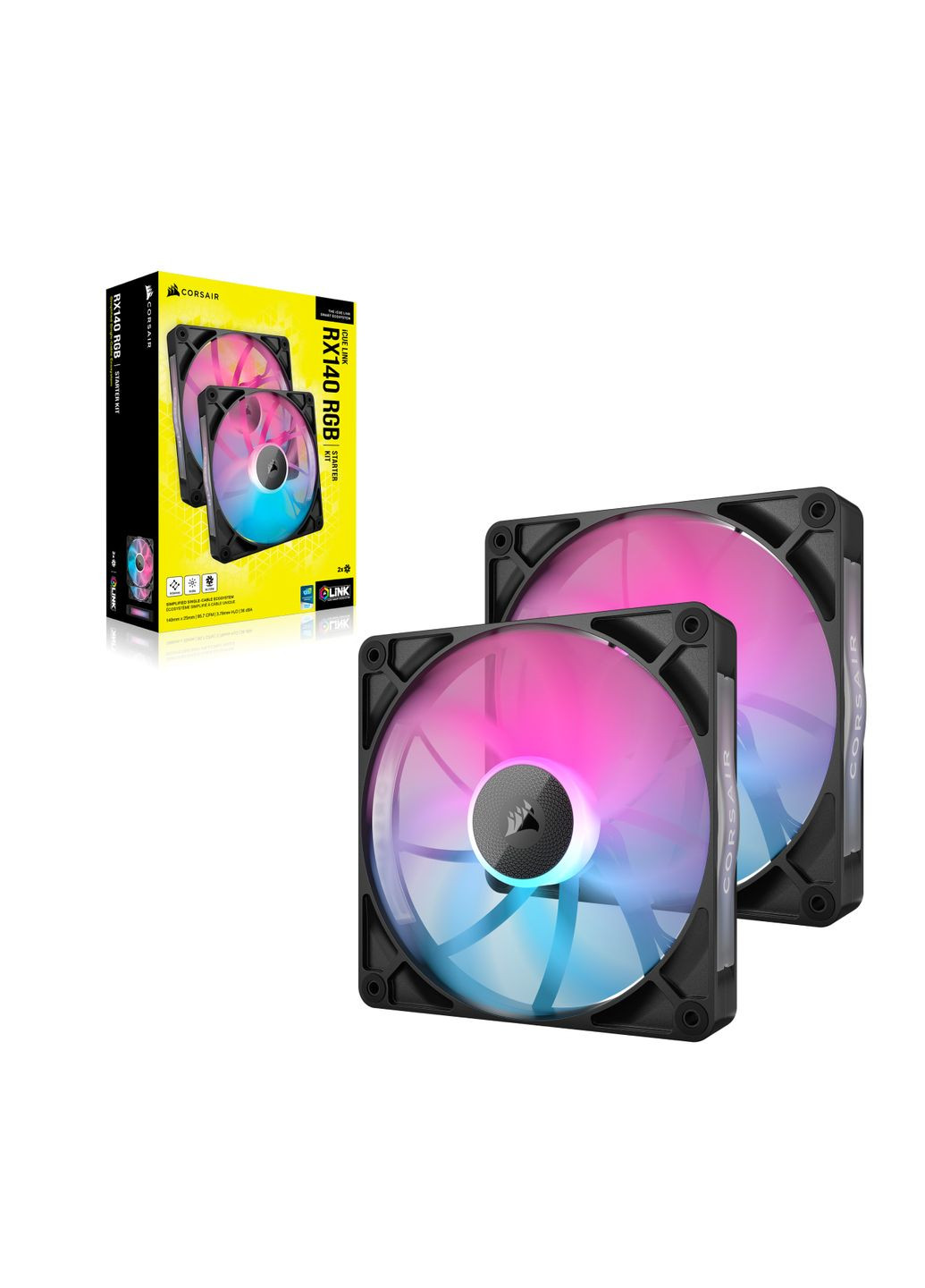 Вентилятор iCUE Link RX140 RGB PWM Dual Pack (CO-9051020-WW) Corsair (314973608)