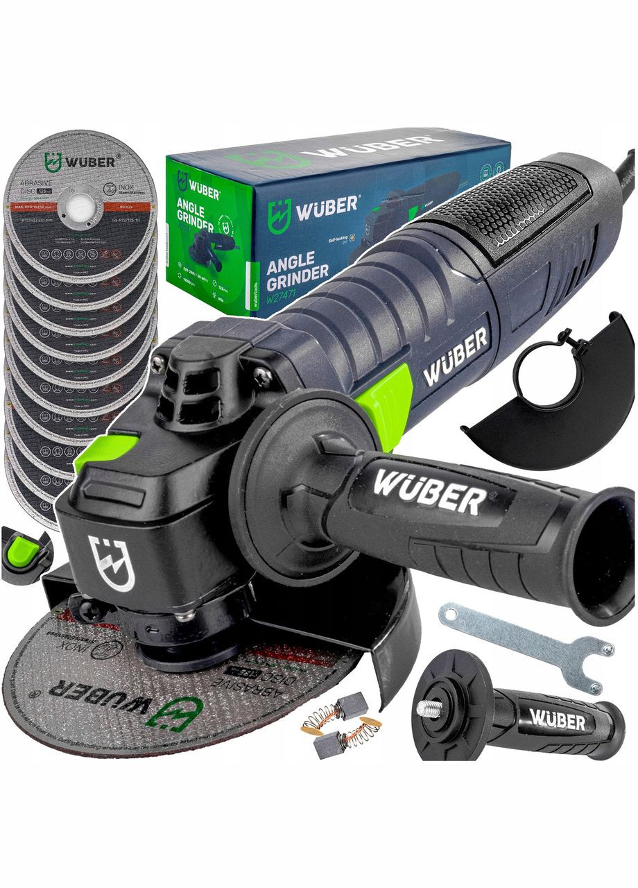 Болгарка (вугляна шліфмашина) 1500W 125 мм Wuber (340073014)