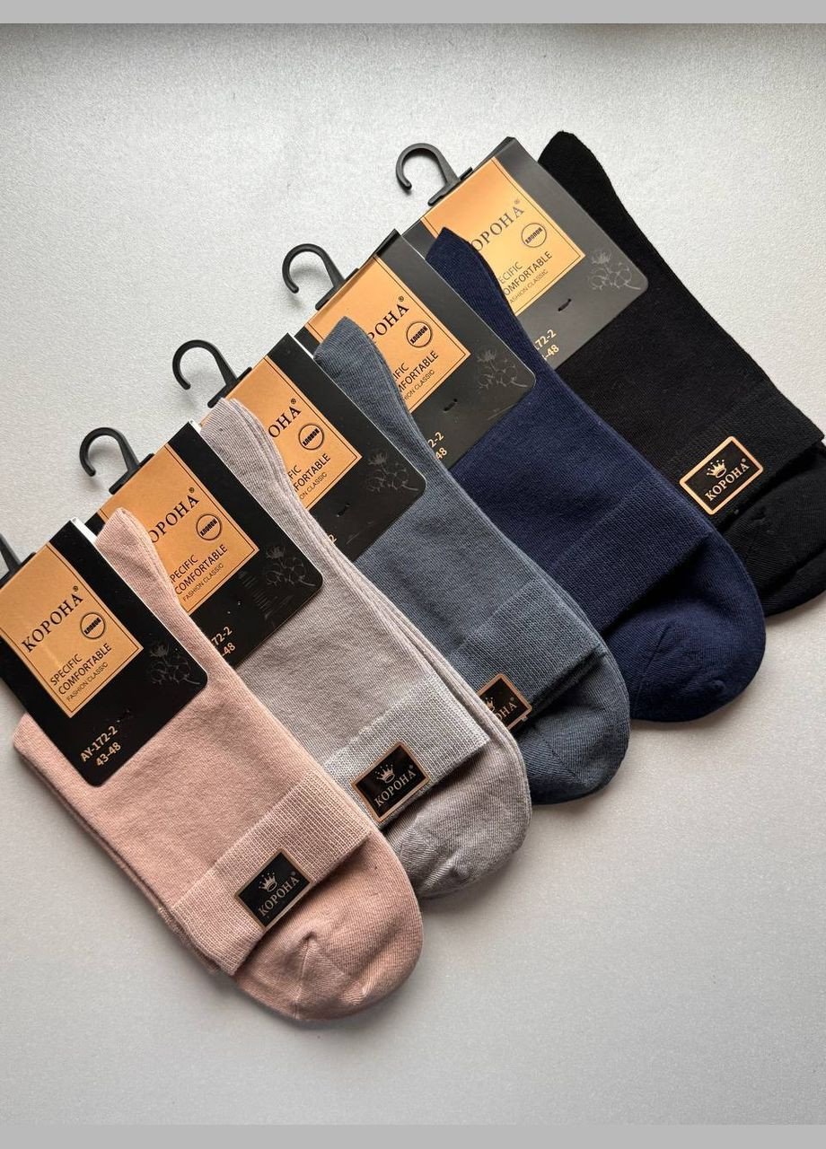 Комбинированные 5 пар классические плотные демисезонные носки хорошего качества Корона однотонные (316709980)