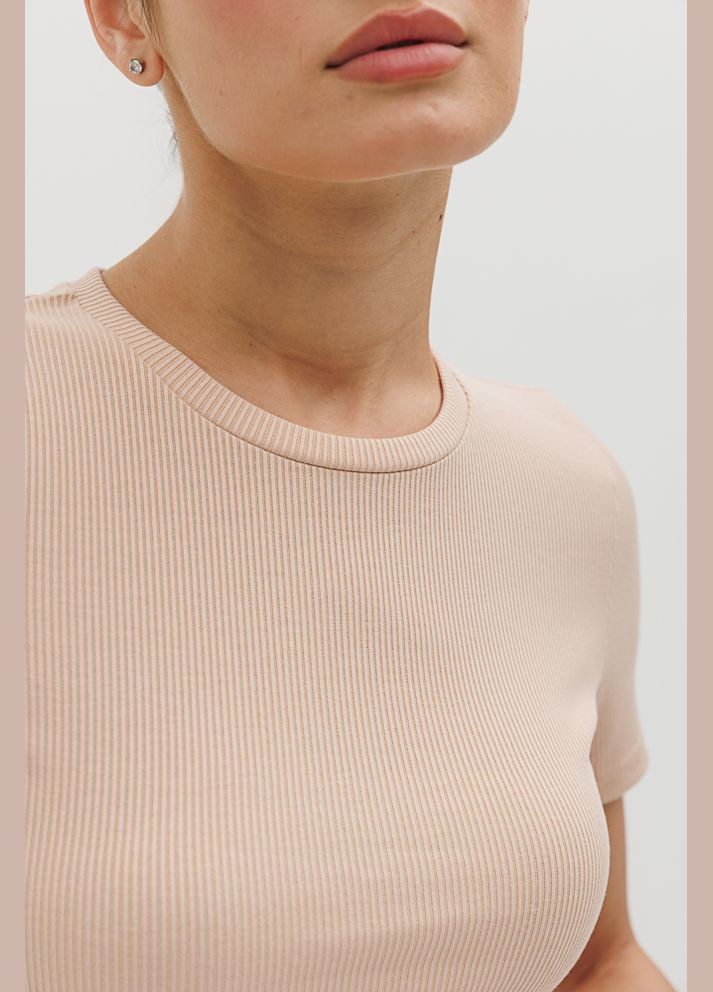 Жіноча футболка в рубчик Arjen - (289385651)