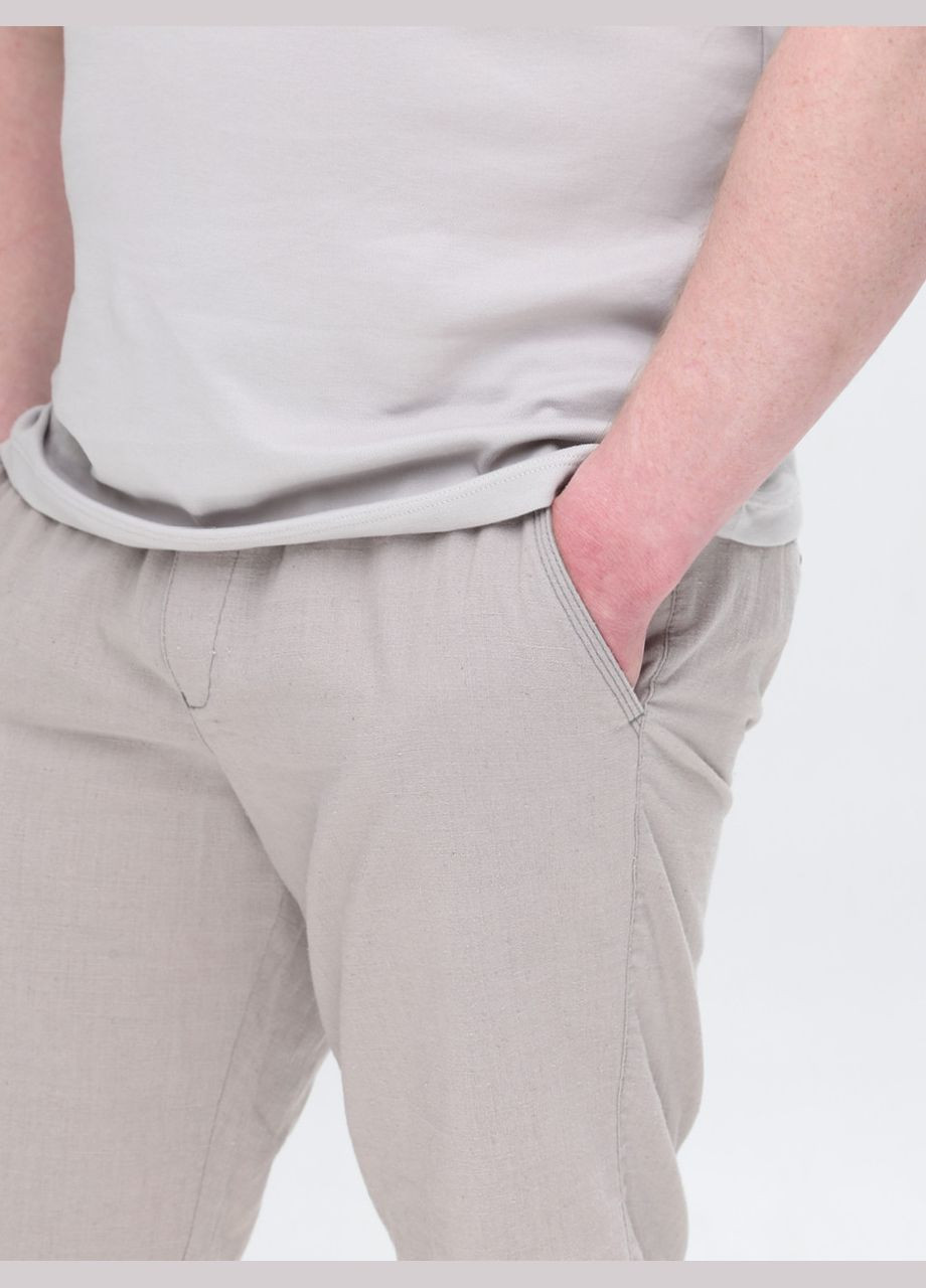 Шорти чоловічі світло-сірі бавовняні на резинці Wise Пряма (293057413)