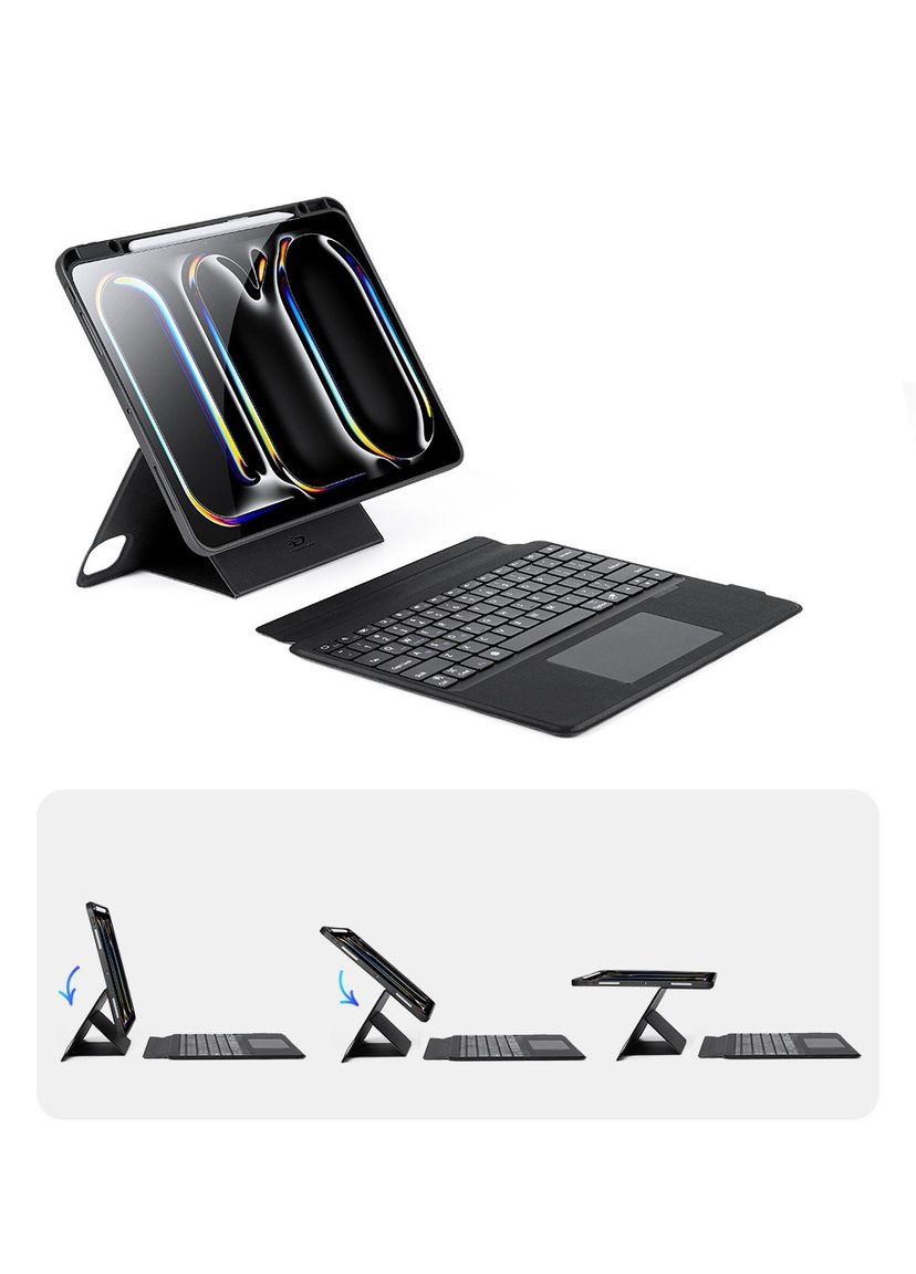 Чехол клавиатура Bluetooth 5.0 Keyboard для Apple iPad Air 6 11'' 2023, Air 4 5 10.9'' Black с Dux Ducis (324234616)