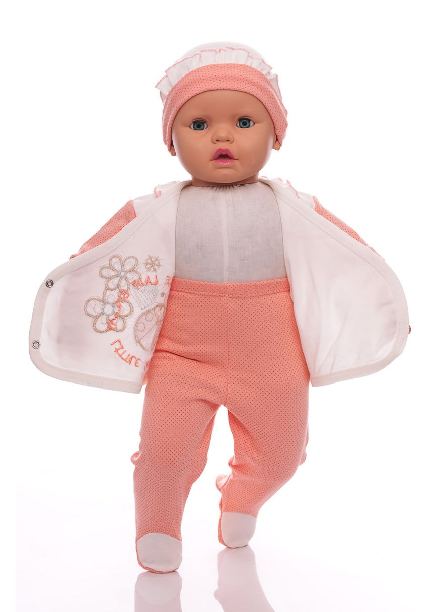 Рожевий демісезонний комплект на витяг для дівчинки трикотажний в коробці сонечко 56 см (42574) BABYKROHA