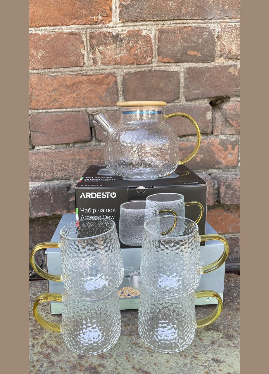 Набір із 4х чашок + заварник Dew AR2635C/1 Ardesto (341721075)