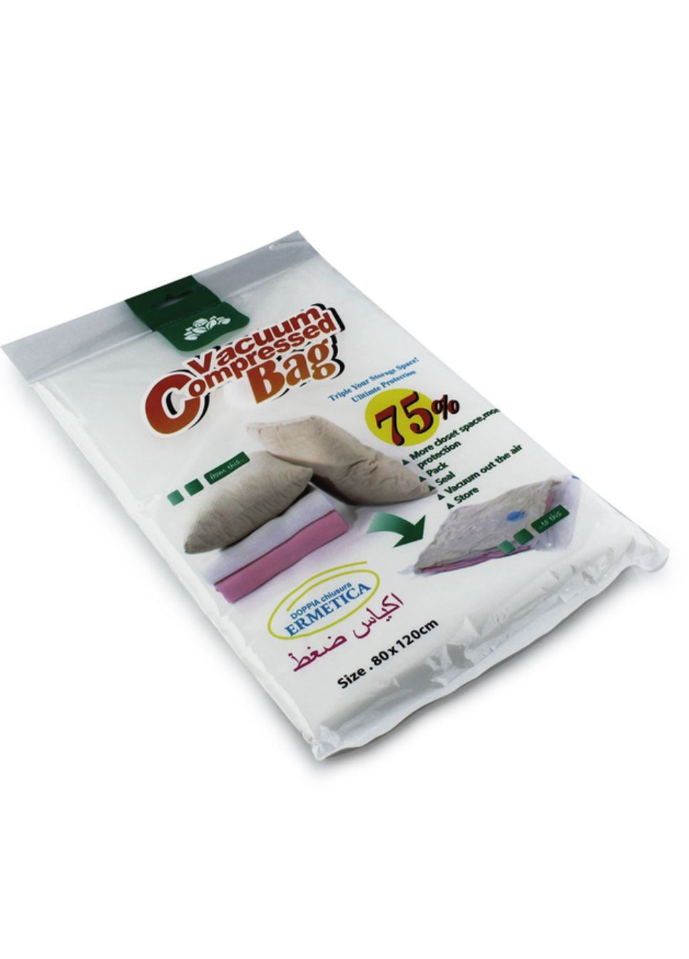 Вакуумний пакет для пакування та зберігання одягу VACUUM-BAG 80х120см із щільного поліетилену з клапаном для пилососу чи насоса VTech (324413279)