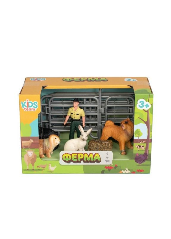 Детский игрушечный набор "Ферма" Q9899 X13_3 собака, кошка, кролики Kids Team (364126857)
