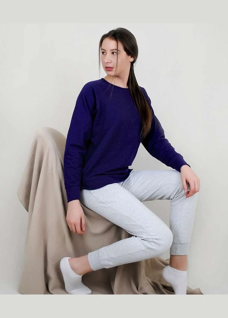 Спортивний костюм Lightweight raglan sweat lady-fit AZ/94 Темно-Синій / Сіро-Ліловий (0621460AZ/064046094XS) Fruit of the Loom (315938285)