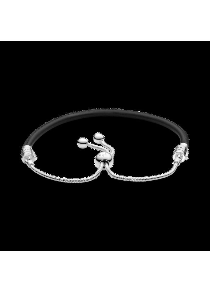 Серебряный браслет Пандора с регулируемой застежкой из кожи 597225CBK-2 Kabluchka (355348233)