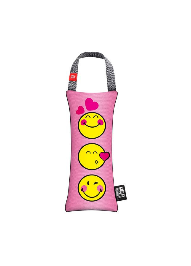 Іграшка для собак Fun з пищалкою, малюнок "Смайли на рожевому",, Ш 9 см, Д 21 см WAUDOG (362586838)
