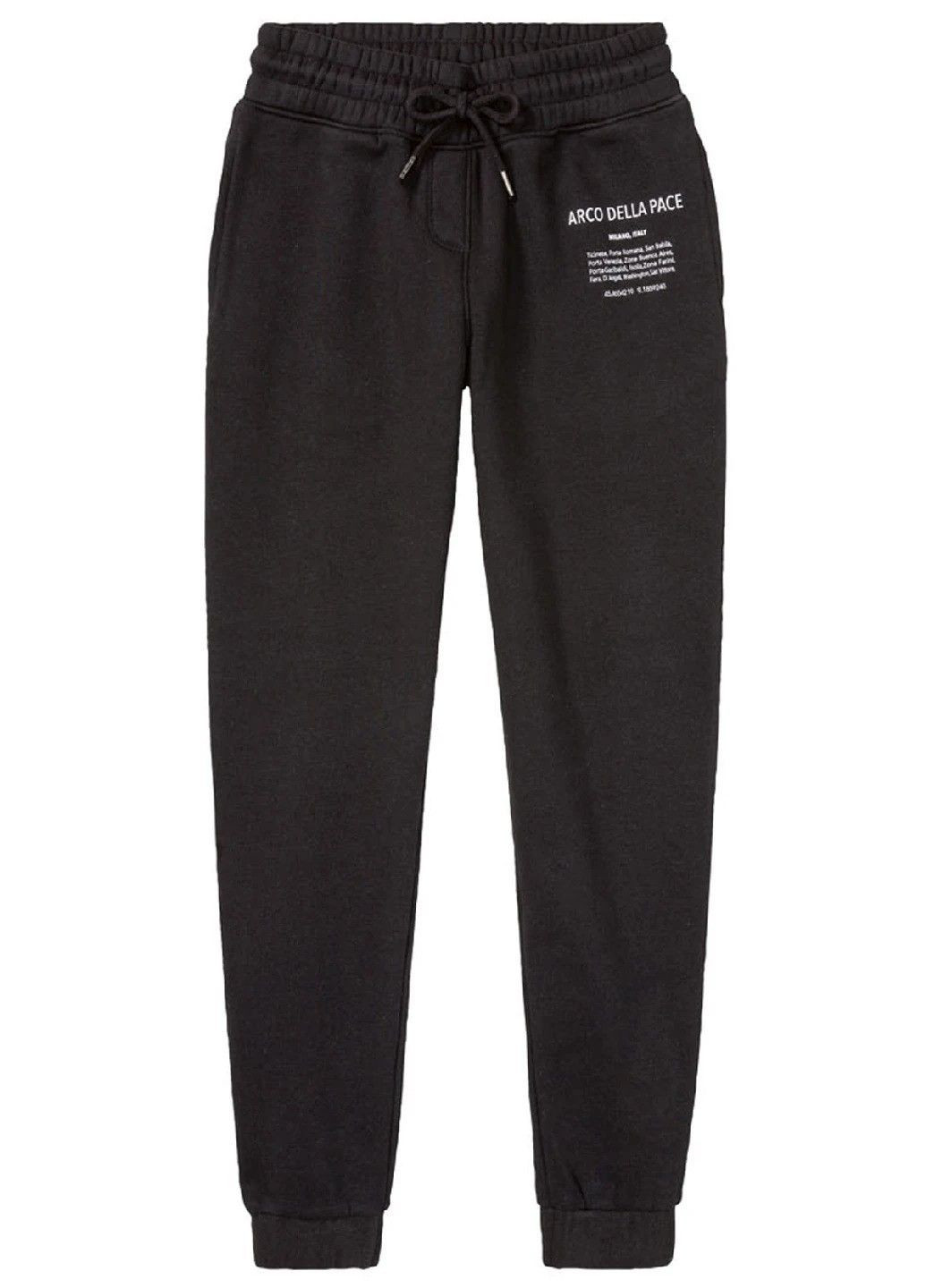 Спортивні штани джоггери бавовняні з начосом для дівчинки 397732 чорний Lupilu (270091004)