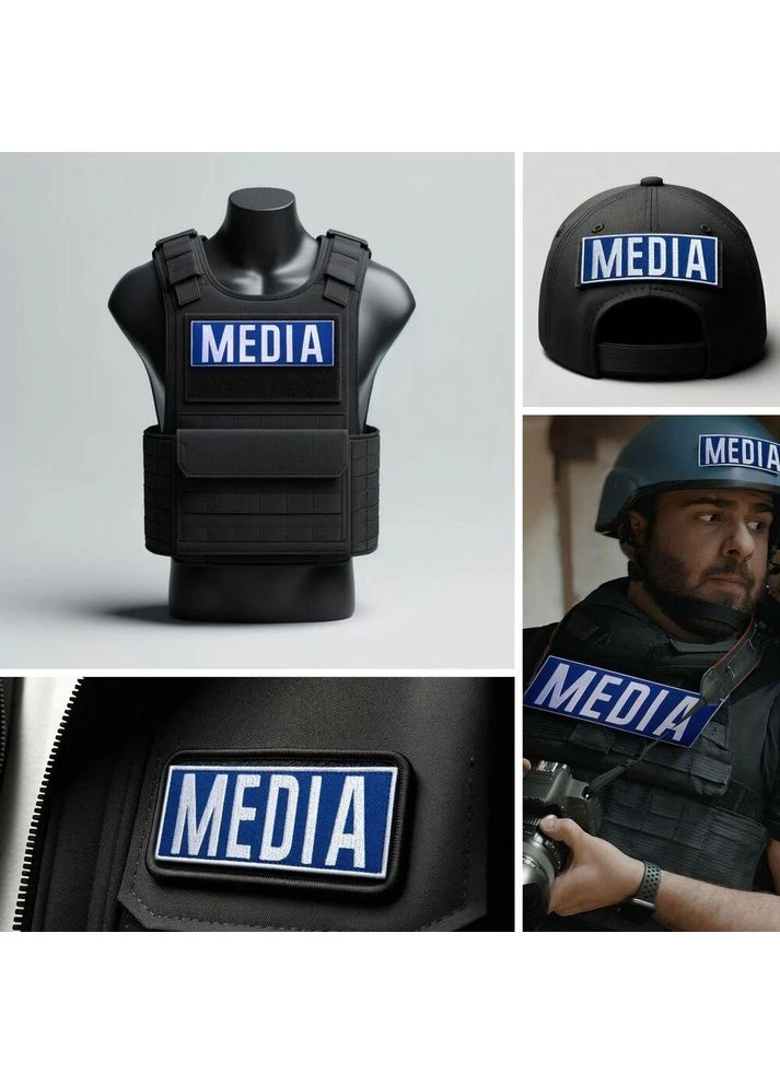 Набор шевронов 2 шт с липучкой MEDIA 9х25 + 4,5х12,5 см, для медиа, прессы и журналистов (800030027) TM IDEIA (394556915)