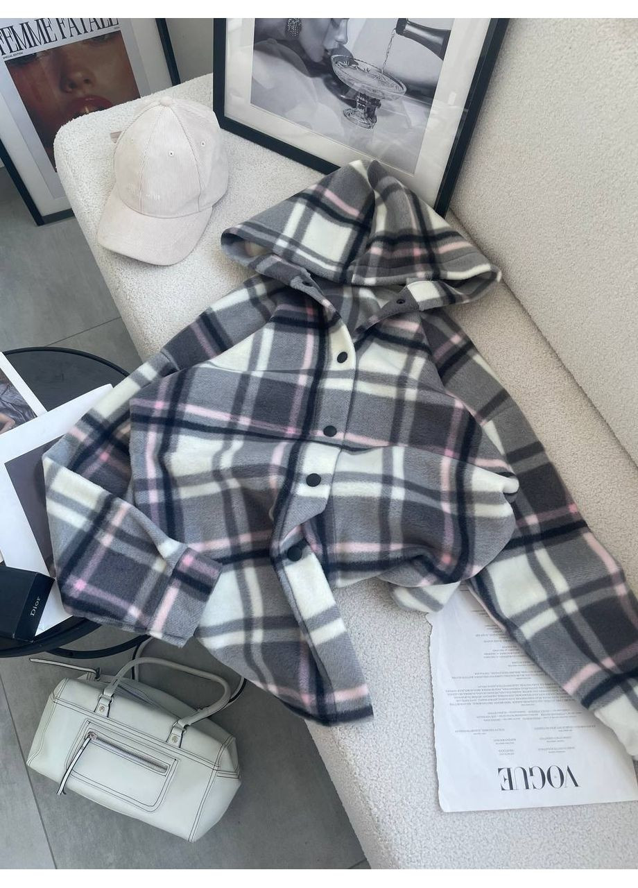 Серая повседневный рубашка в клетку Гермес с длинным рукавом