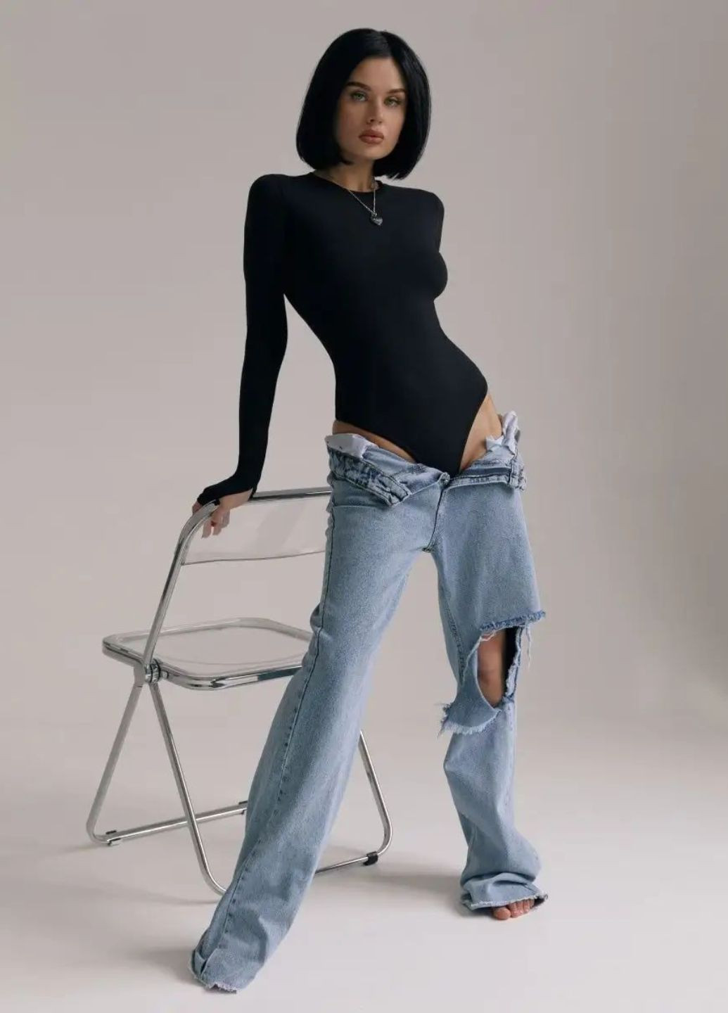 Базовый боди с длинным рукавом и круглым воротником Tik-Tak (322734813)