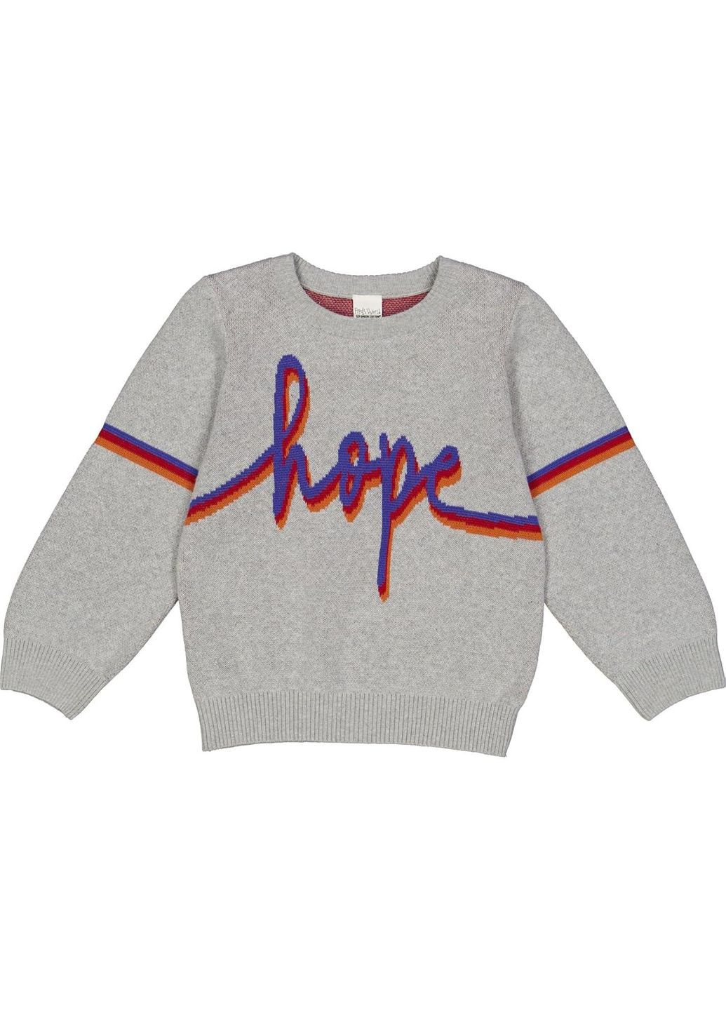 Серый зимний детский вязаный свитер для девочки серый меланж (25111271) джемпер Green Cotton