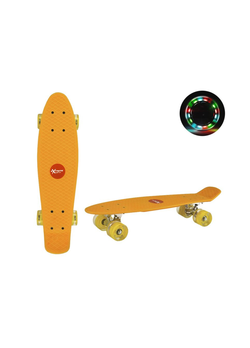 Скейт "Пенні борд" SC20427 PU колеса зі світлом, 56 см Помаранчевий BMW (315388491)
