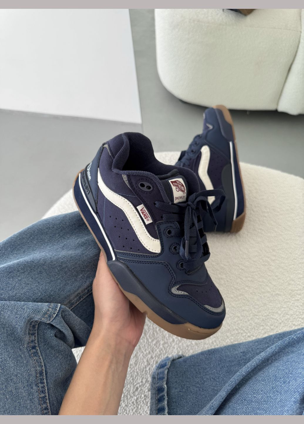 Кроссовки женские и мужские Vans Rowley XLT x Dime blue | Ванс Ровли ХТЛ синие No Brand синие демисезоны (316231468)