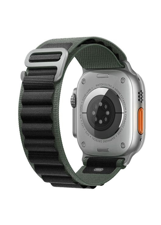 Тканинний ремінець Alpine Loop для Apple Watch 38/40/41 mm Military-green Black No Brand (304733069)
