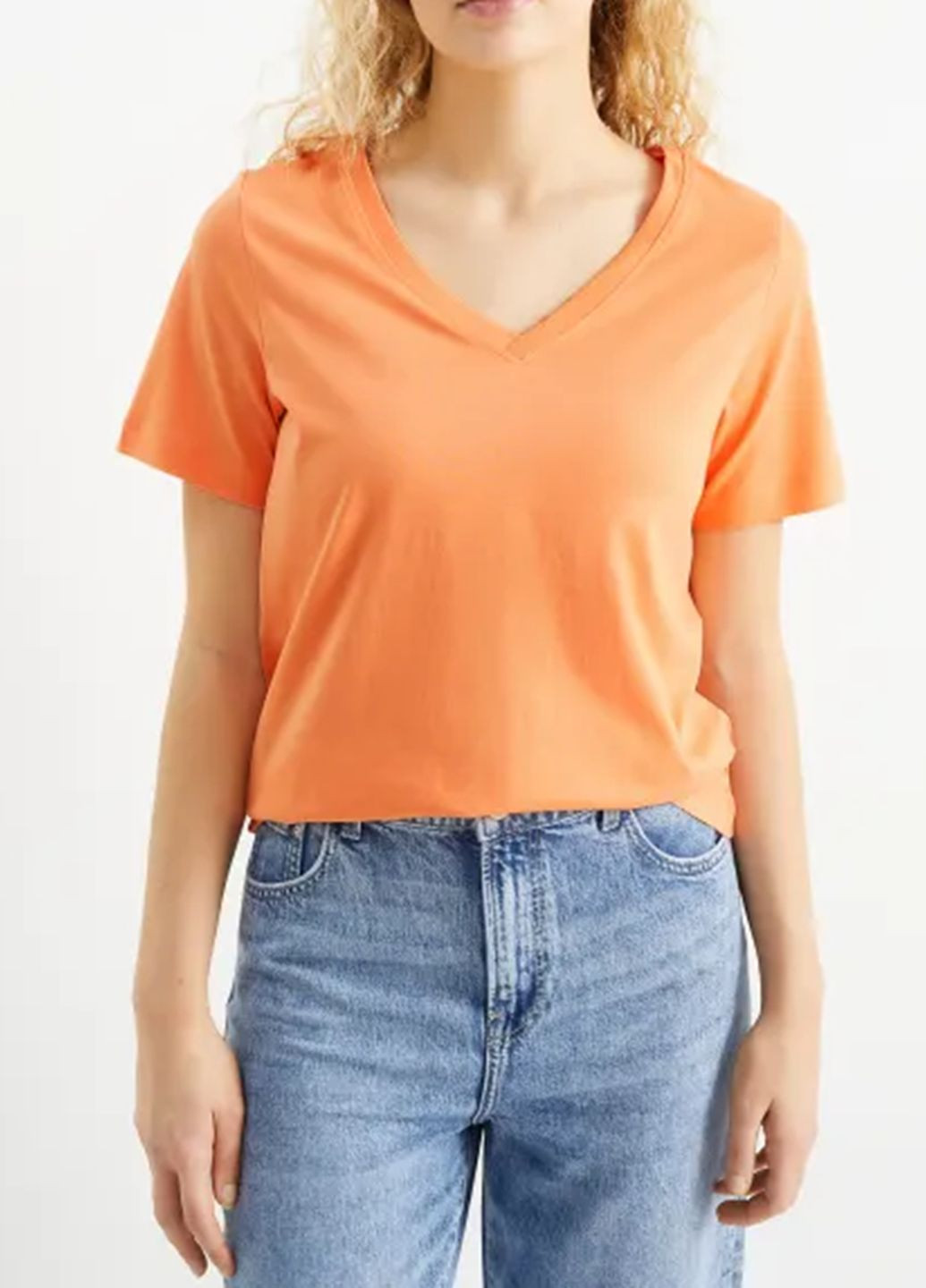 Оранжевая летняя футболка C&A