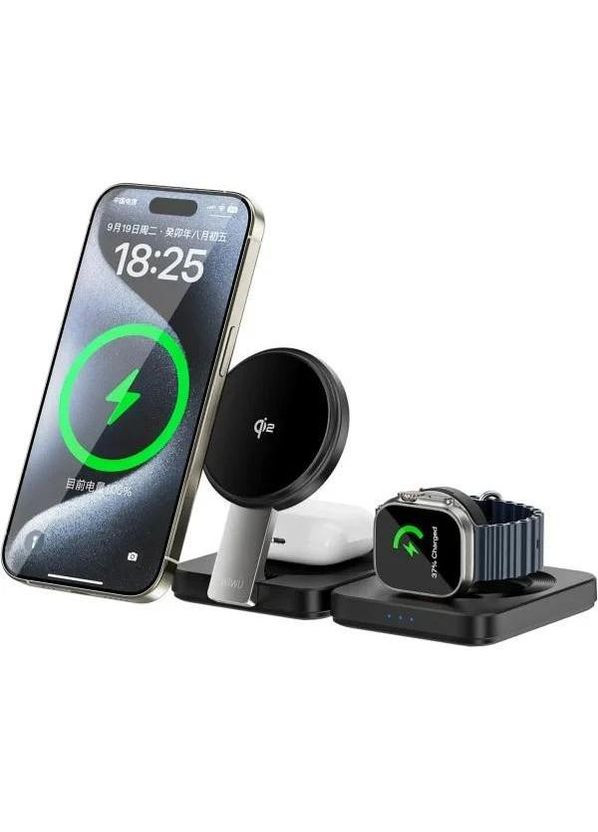 Беспроводное зарядное устройство для Wi-W028 3in1 Wireless Charger Black WIWU (362214007)
