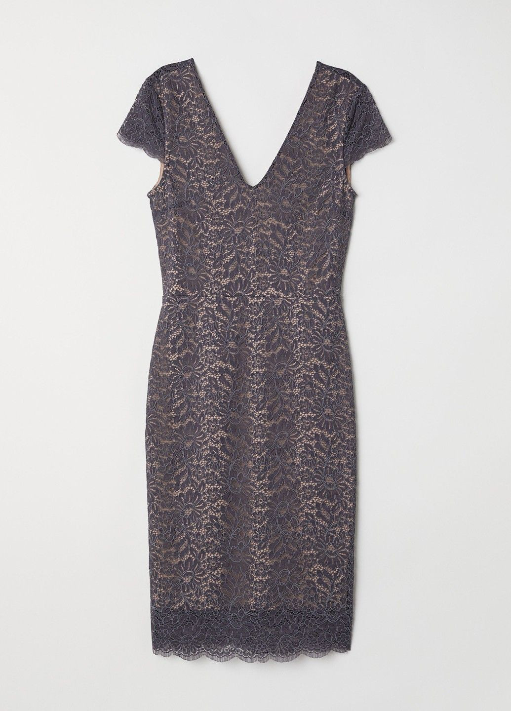 Серое кэжуал платье H&M однотонное