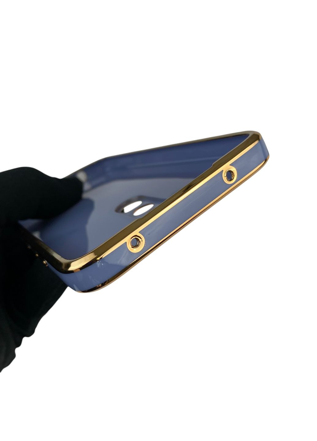 Чохол для Redmi Note 8 Pro глянцевий з кільцем MagSafe із золотою окантовкою на сяомі редмі нот 8 про синій gs1 Xiaomi (366228543)