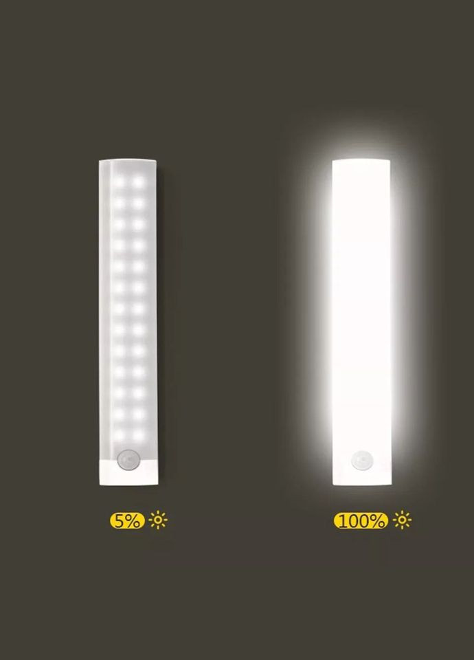 Світильник з акумулятором та датчиком руху 6000K USB 5V довжиною 30 см на 21 лед лампу No Brand (316471845)